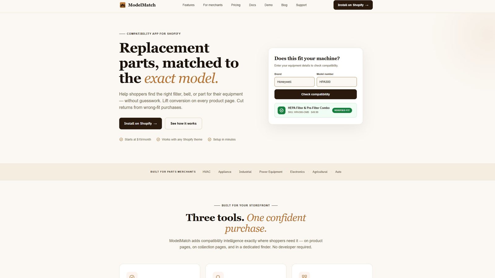 Model Match — Marketing site for an app launch